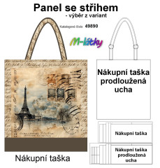 MOB Panel se střihem - nákupní taška - vintage Eiffel výběr z typu a materiálu