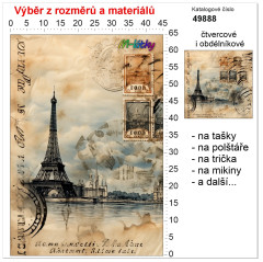 MOB Panel bez střihu - vintage Eiffel tisk na objednávku výběr z rozměrů a materiálů