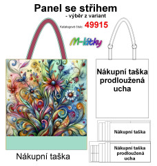 OB Panel se střihem - nákupní taška - fantasy květy výběr z typu a materiálu
