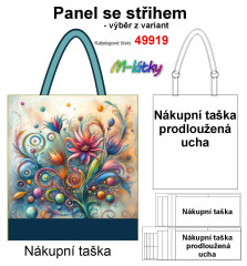 OB Panel se střihem - nákupní taška - fantasy květy výběr z typu a materiálu