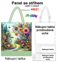 OB Panel se střihem - nákupní taška - fantasy květy výběr z typu a materiálu