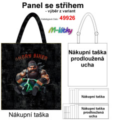 OB Panel se střihem - nákupní taška - Motorkáři - Angry biker výběr z typu a materiálu