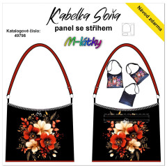 MOB Panel se střihem - Kabelka Soňa - vzor výšivky - květy návod k panelu zdarma - více v popisu produktu