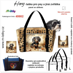 OB Panel se střihem - taška na psa a jiná zvířátka Hany - Jezevčík fotonávod v popisu produktu - výběr z rozměrů