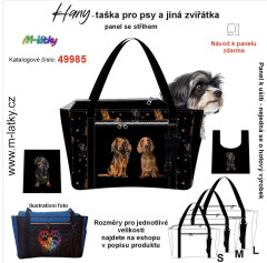 OB Panel se střihem - taška na psa a jiná zvířátka Hany - Jezevčík fotonávod v popisu produktu - výběr z rozměrů