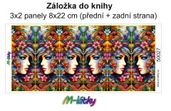 MOB Panel k ušití - záložka do knihy (3x2 ks panelů o rozměru 8x22 cm) - tvář kočárkovina