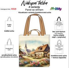 OB Panel se střihem - nákupní taška - vesnička výběr z typu a materiálu