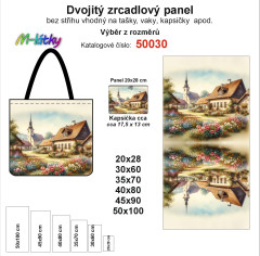 OB Dvojitý zrcadlový panel - výběr z rozměrů - vesnička