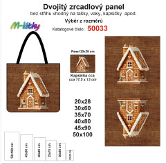 OB Dvojitý zrcadlový panel - výběr z rozměrů - perníková chaloupka
