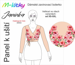 OB Panel se střihem - zavinovací bolerko Janinka - Ibišek tisk m-látky