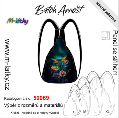 OB Panel batoh Arnošt - magické vážky panel se střihem na objednávku