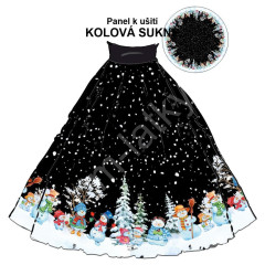 OB Panel - kolová sukně  výběr z průměru  od 60 do 145 cm - sněhuláci (31327) tisk m-látky – výběr z rozměrů a variant materiálů