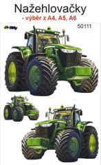 OB Nažehlovačky - velikost archu A4, A5 nebo A6 - zelený traktor