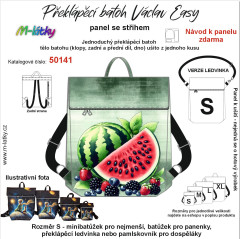 OB Panel se střihem - batoh Václav Easy - meloun fotonávod v popisu produktu - výběr z rozměrů