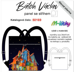OB Panel překlápěcí batoh Václav Classic - Barevné domečrky panel se střihem tisk na objednávku