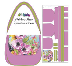 Panel k ušití - kabelka s klopou Věra- Anemone (11)