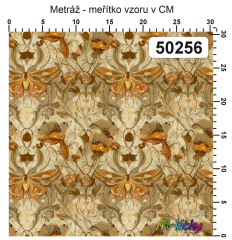 OB Vzor -  Kolekce nostalgické květy  s motýli a můrami výběr z variant materiálu - vlastní tisk na objednávku