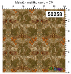 OB Vzor -  Kolekce nostalgické květy  s motýli a můrami výběr z variant materiálu - vlastní tisk na objednávku