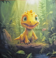 Panel cca 49x49 cm - dino bavlněný popelín - náš reaktivní tisk