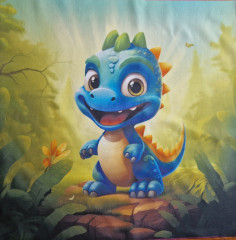 Panel cca 49x49 cm - dino bavlněný popelín - náš reaktivní tisk