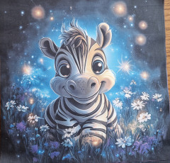 Panel cca 29x29 cm - zebra bavlněný popelín - náš reaktivní tisk