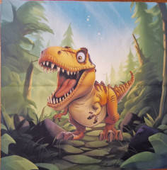 Panel cca 49x49 cm - dino T rex bavlněný popelín - náš reaktivní tisk