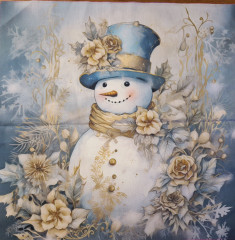 Panel cca 49x49 cm - sněhulák bavlněný popelín - náš reaktivní tisk