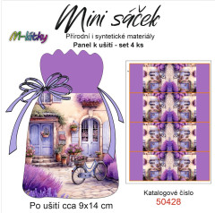 OB Panel k ušití - mini sáček - (4 ks panelů o rozměru cca 11x30 cm) - levandule