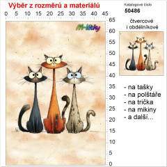 OB Panel bez střihu - rozmrzelé kočky tisk na objednávku výběr z rozměrů a materiálů