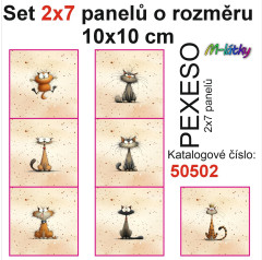 OB Set 14ti panelů o rozměru 10x10 cm (PEXESO 2x7 obrázků) - rozmrzelé kočky Náš tisk na objednávku