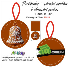 OB Panel k ušití - malá peněženka - vánoční ozdoba k darování peněz perníček