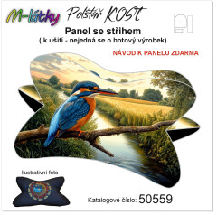 MOB Panel k ušití  - Relaxační (čtecí) polštář KOST - Ledňáček výběr z variant