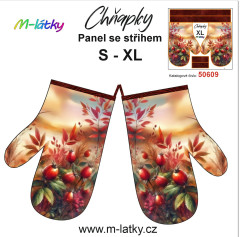 OB Kuchyňské rukavice chňapky(chňapka) - podzimní svítání - šípky Panel se střihem - fotonávod v popisu produktu