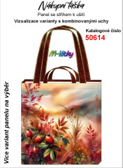 OB Nákupní taška - Podzimní svítání - šípky panel se střihem náš tisk na objednávku