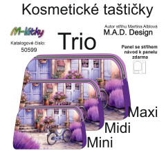 MOB D - Panel k ušití - Kosmetická taštička Trio - set tří velikostí - levandule fotonávod v popisu produktu