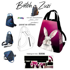 MOB B Panel batoh Zuzi střih Marcela Bednářová - králík panel se střihem tisk na ob jednávku