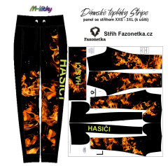 MOB F - Panel k ušití  - dámské tepláky Stripe XXS - 3XL - hasiči Panel k ušití - výběr z variant materiálu