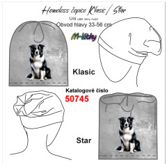 MOB UNI Homeless čepice Star/Klasic - nákrčník - border kolie Panel se střihem - náš tisk na objednávku