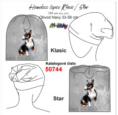 MOB UNI Homeless čepice Star/Klasic - nákrčník - bulteriér Panel se střihem - náš tisk na objednávku