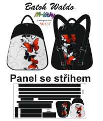MOB Panel - Batoh Waldo - červení a černí motýli Kočárkovina - návod ke stažení v popisu produktu