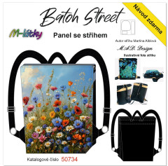 MOB D - Panel k ušití - Batoh Street - střih Martina Alblová - luční květy fotonávod v popisu produktu