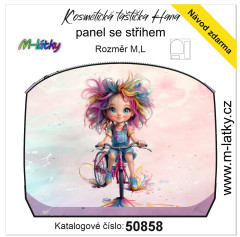 MOB Panel - kosmetická taštička  Hana - holčička na kole vlastní tisk na objednávku - výběr z variant