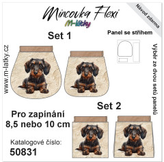 MOB Panel - Mincovka Flexi (pérko 8,5 nebo 10 cm) - hrubosrstý jezevčík tisk na objednávku
