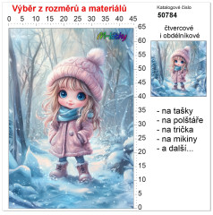 MOB Panel bez střihu - holčička v zimě tisk na objednávku výběr z rozměrů a materiálů