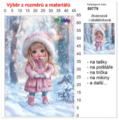 MOB Panel bez střihu - holčička v zimě tisk na objednávku výběr z rozměrů a materiálů