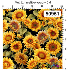 OB Metráž kolekce kouzlo podzimu - slunečnice náš tisk na objednávku – výběr z materiálů