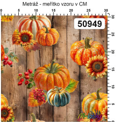 OB Metráž kolekce kouzlo podzimu - dýně náš tisk na objednávku – výběr z materiálů