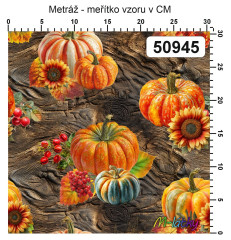 OB Metráž kolekce kouzlo podzimu - dýně náš tisk na objednávku – výběr z materiálů