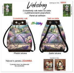 MOB Panel se střihem - Vakobag (crossbody vak nebo vak na záda) - Provance levandule s průchodkami nebo stahovací verze - fotonávod v popisu produktu - výběr z rozměrů