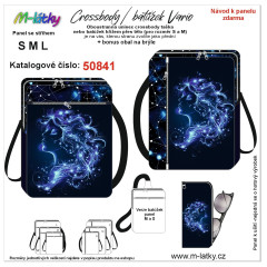 OB Panel se střihem - Unisex crossbody (nebo sling batůžek M,S) Vario  znamení panna fotonávod v popisu produktu - výběr z rozměrů